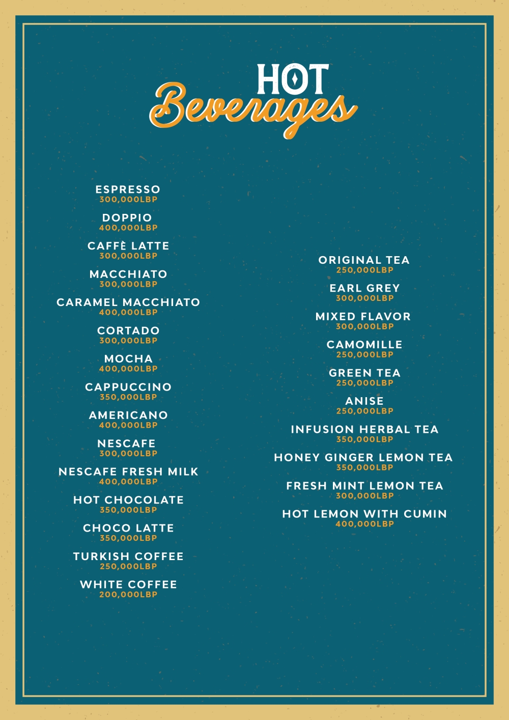 HOT BEVERAGES