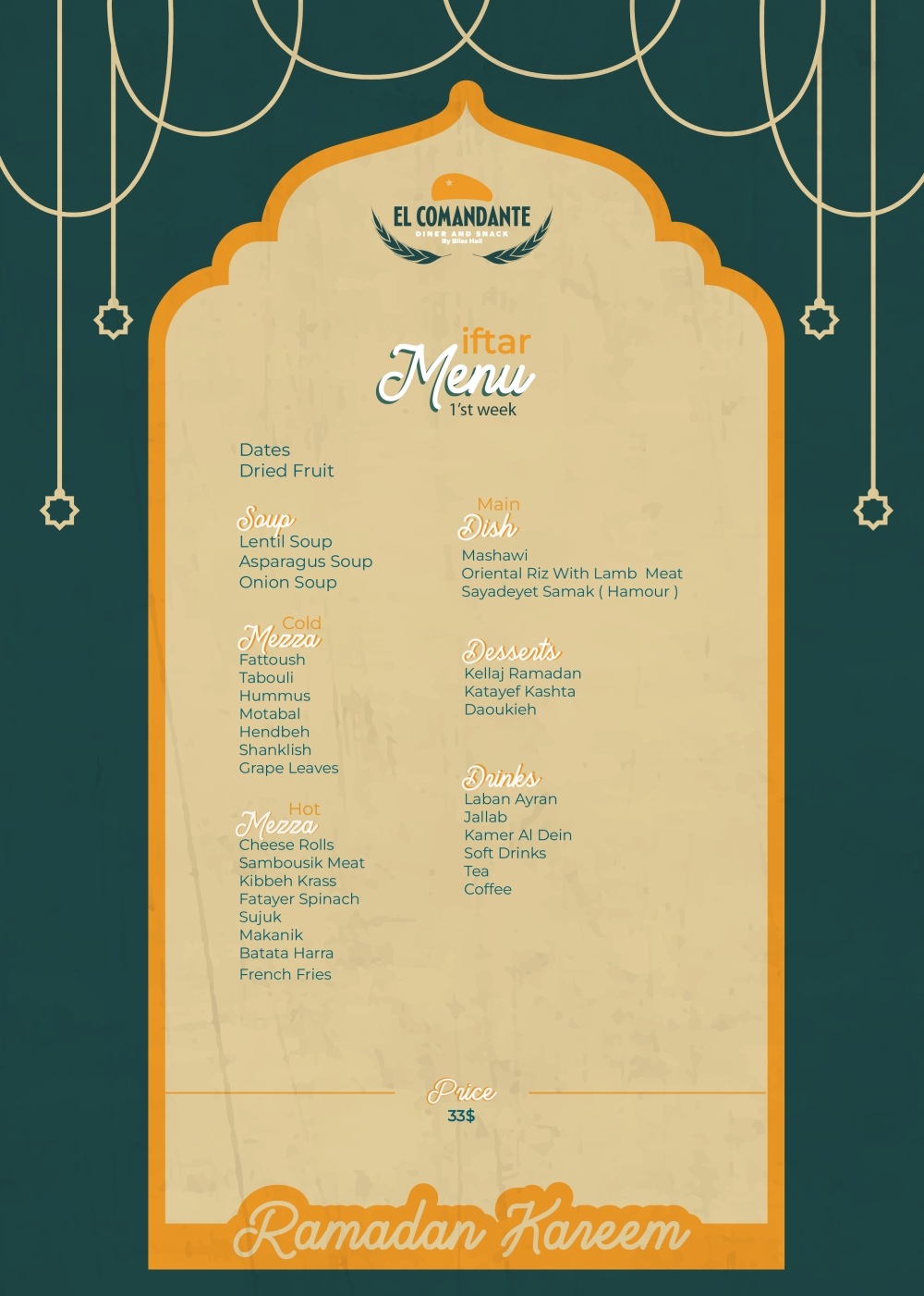 Iftar Menu